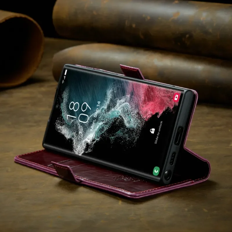 CaseMe 지갑 케이스 삼성 갤럭시 노트 10 플러스 20 스탠드 가죽 플립 커버 초박형 고급 전화 신용 카드 커버 케이스