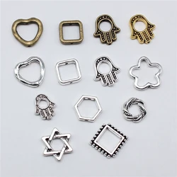 20pcs Small Hole Geometry Square Heart Hexagon Flower Beads For Jewelry Making DIY Crafts Making Findings