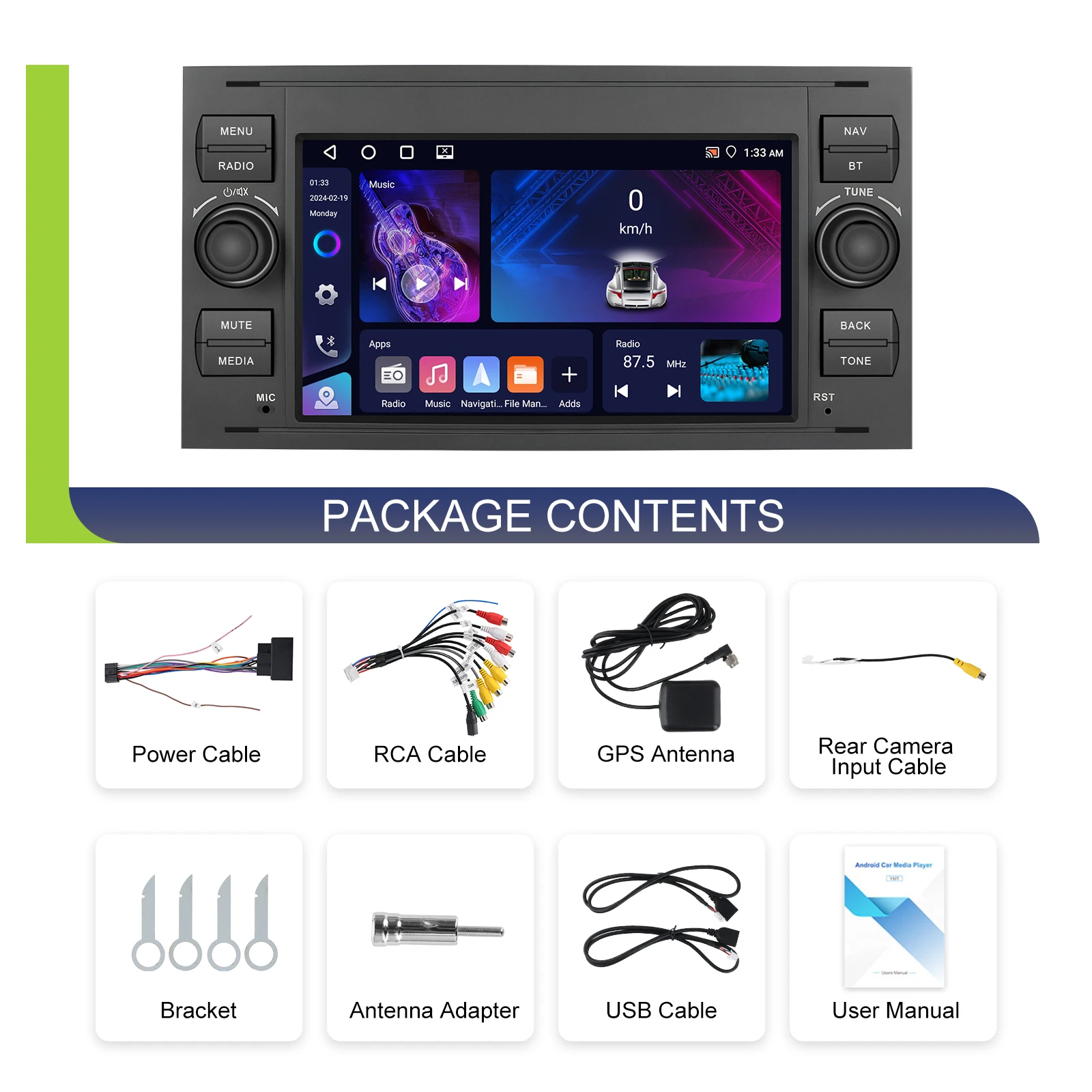 Camecho 4 64G Autoradio Voor Ford Focus 2 Mondeo S C Max Kuga Fiesta Fusion Carplay Android Auto Gps Stereo Multimedia Speler