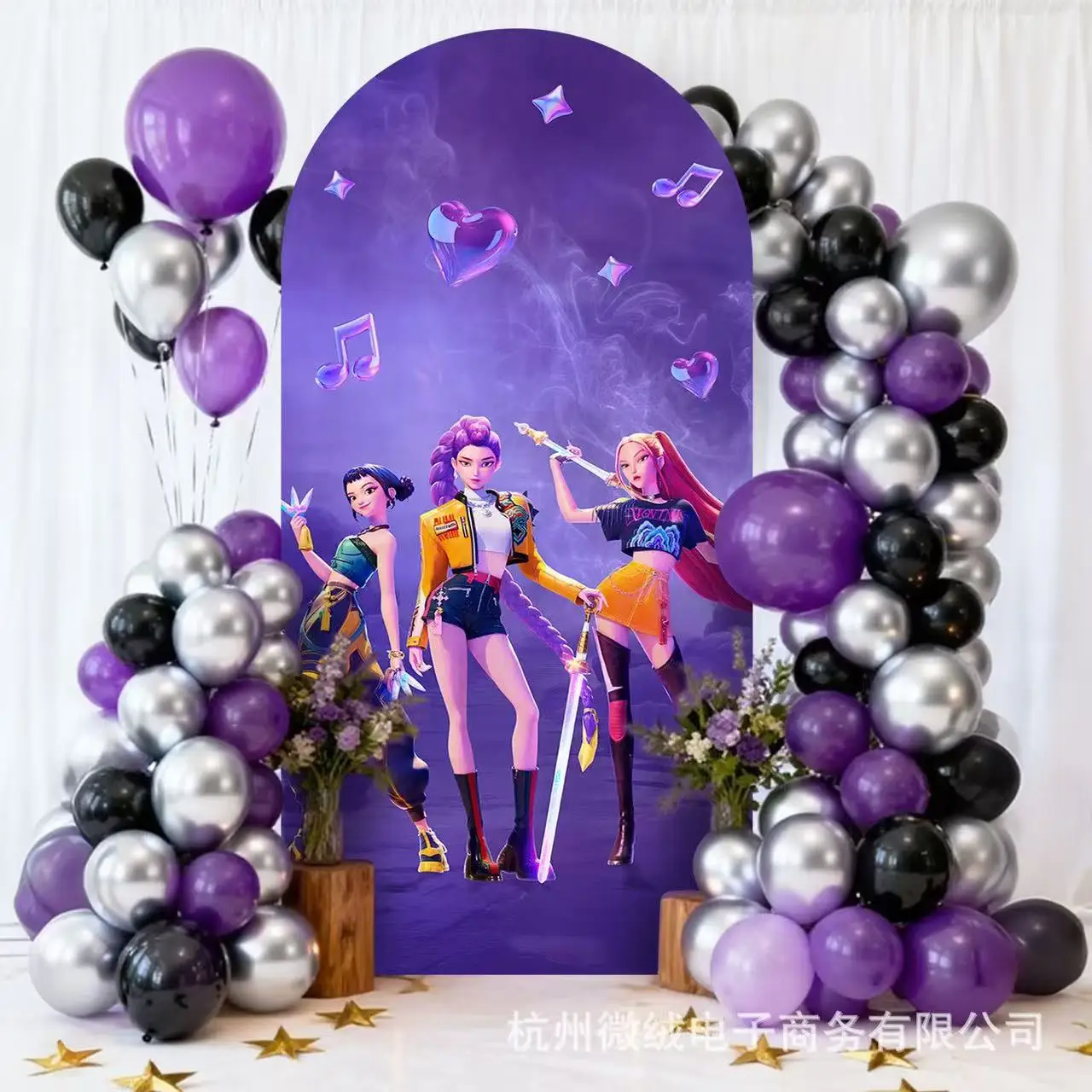 1 قطعة KPop شيطان الصيادين قوس حامل غطاء KPop عيد ميلاد موضوع خلفية غطاء قوس