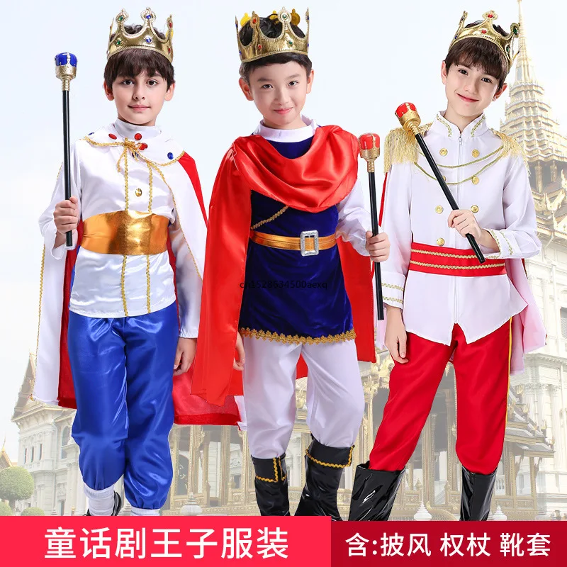 Children's costume Boys toddler students pantomime role play Little Prince King Pirate stage costume boys clothes