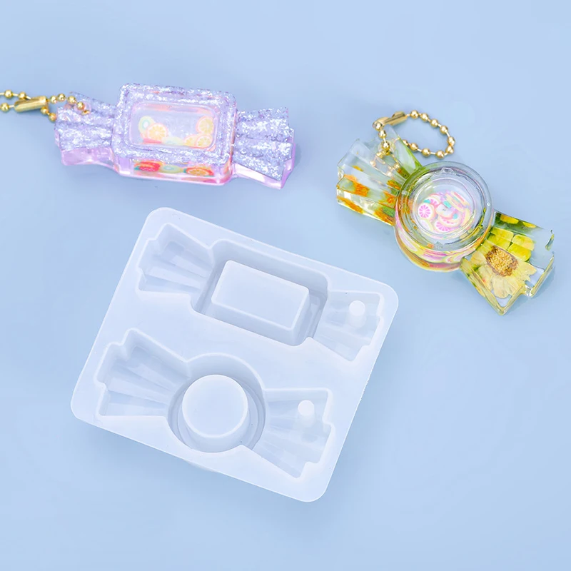 Cute Candy Resin Shaker Silicone Mold Kawaii Quicksand Oil Shaker Epoxy Moule Silicone Keychain Making DIY Epoxy Accessories