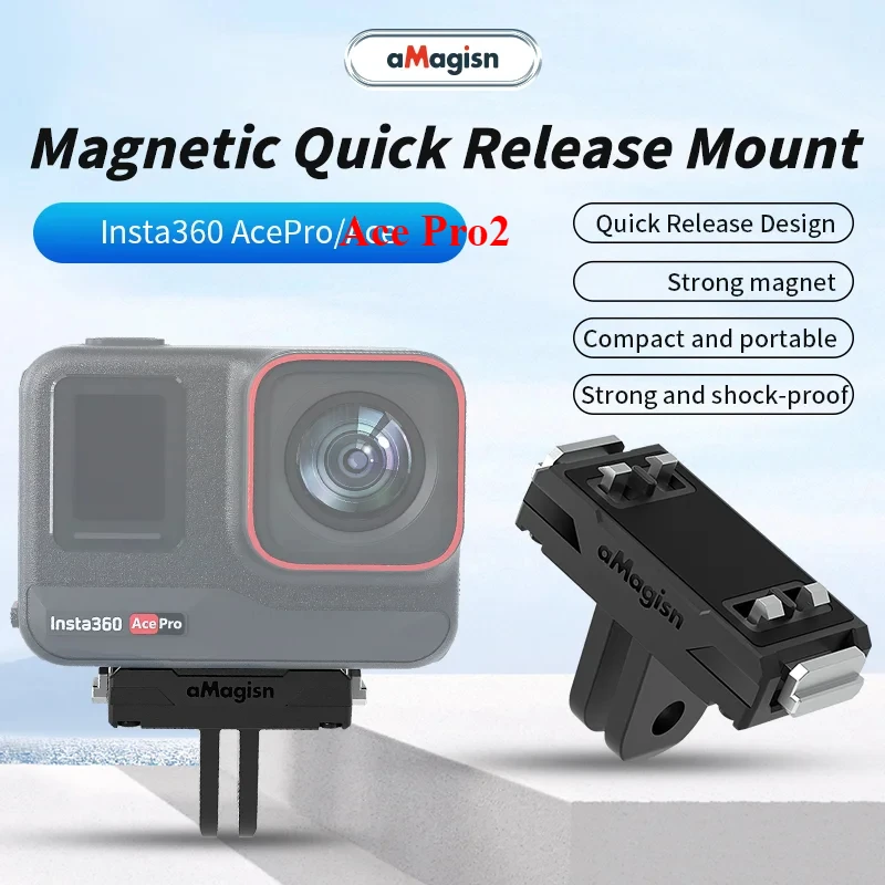 aMagisn Magnetic Quick Release Mount for Insta360 Ace Pro 2 /Ace Pro /Ace,Non-metallic Materials,Insta 360 Ace Pro 2 Accessories