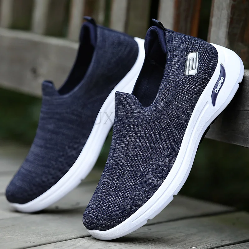 Men Mesh Breathable Vulcanized Shoes Spring New Fashion Men Breathable Outdoor Low Top Soft Soled Casual Sports Shoes