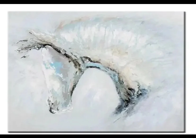 

Hand Painted High Quality Horse Handmade Horse Oil Painting Frameless Home Living Room Decor Artwork as Gift