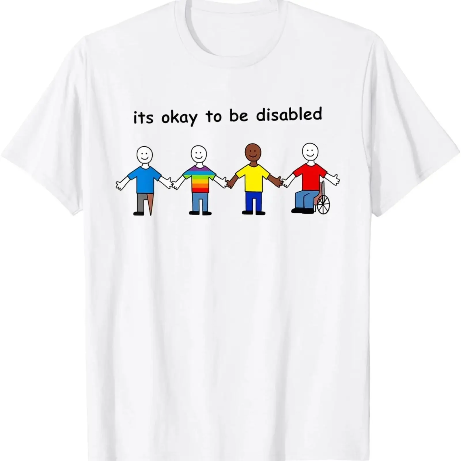 Its Okay to Be Disabled Inclusion Equality Pride T Shirt Image 1 of 3 vintage Washed Comfortable designer clothes homme