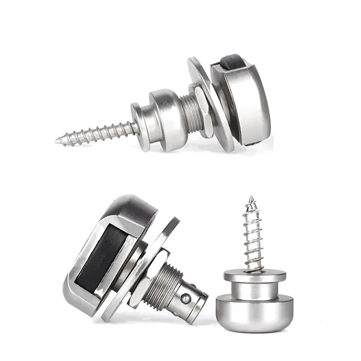 Qa88x 2 peças fechaduras de alça de guitarra fechaduras de botão retentor de segurança anti-ferrugem botões de alça de metal retentor para guitarra elétrica baixo, b