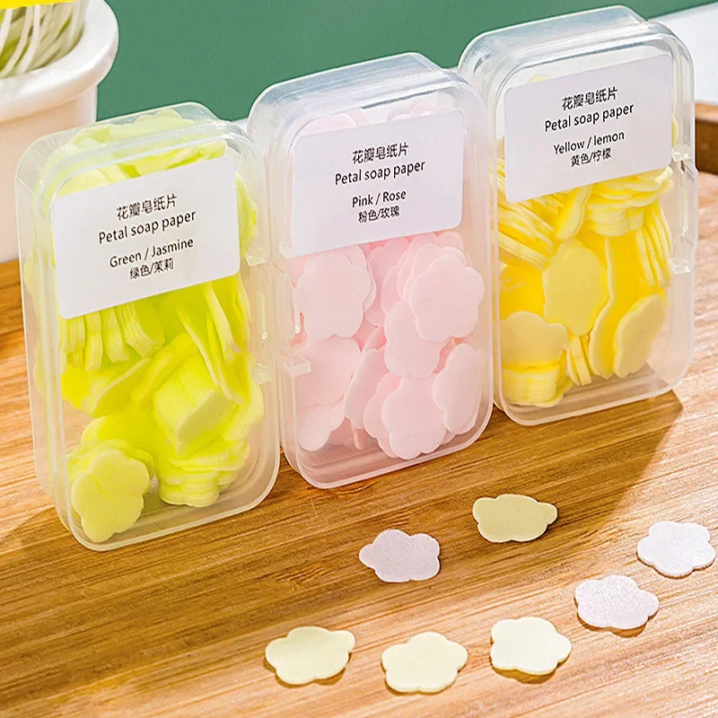 Disposable Petal Soaps Flakes Portable Skin Friendly Fresh Hand Washing Toilet Soap Slice Household for Girls/travel