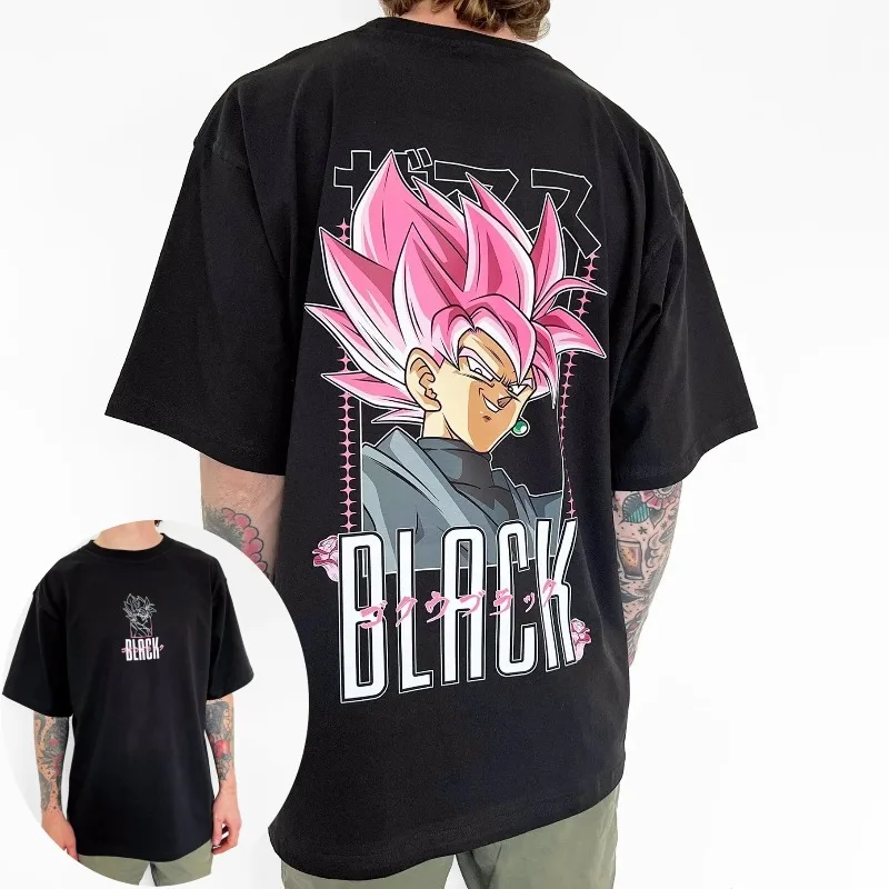 

Dragon Ball Men's T-Shirt Goku Black Japanese Anime Summer Boy Children's Short Sleeve Casual Versatile Parent-Child Wear