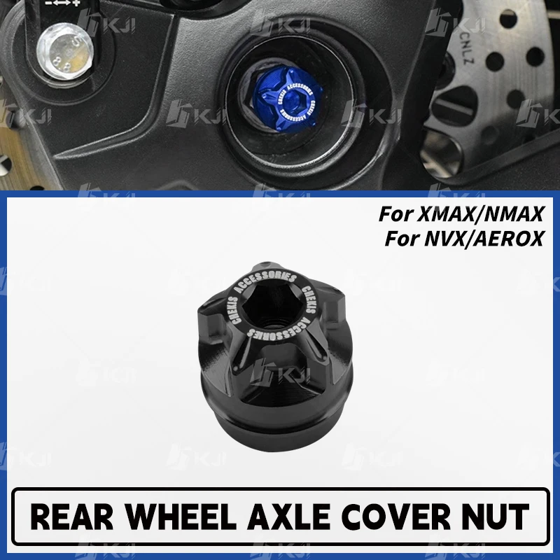 Para yamaha xmax/nmax/nvx/aerox 300/250/160/155/125/tech max/turbo/neo eixo da roda traseira porca guarnição garfo traseiro tampa fixa acessórios