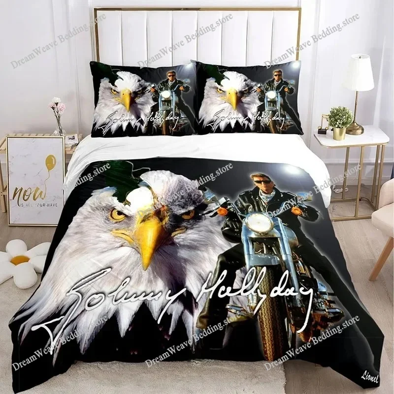 

Duvet Cover Rock Johnny Hallyday Pillowcase Bedding Set Boy Girl Bedroom Decoration Children Gift Single Double Large Size963963