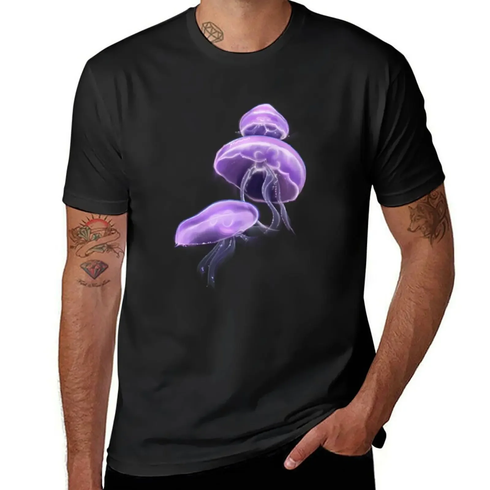 

Purple Jellyfish T-Shirt customs cotton graphic tees quick drying anime shirts men