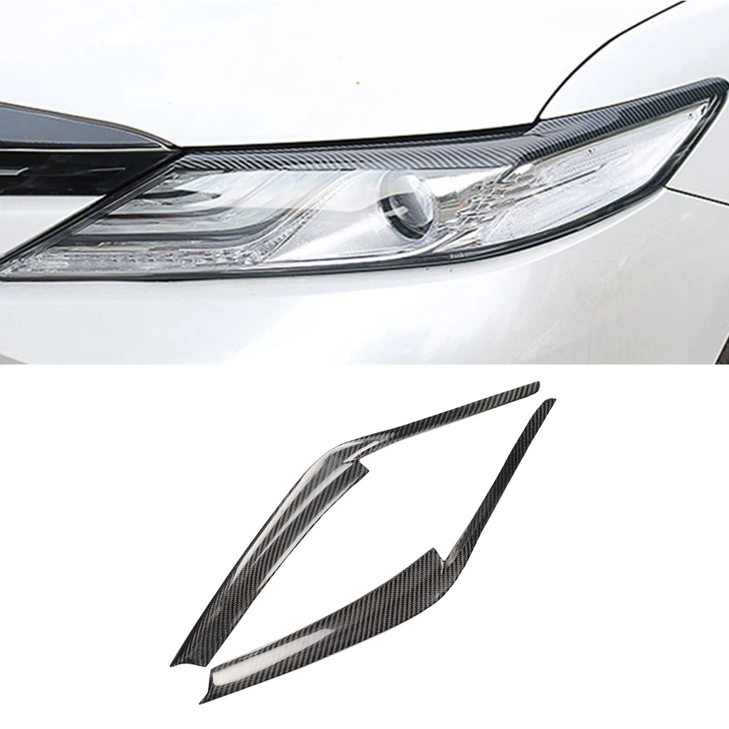 

1pair Real Carbon Fiber Car Headlights Eyebrow Eyelids Trim Cover For Toyota camry 2018 2019 Car Stickers Eyelids Trim Cover