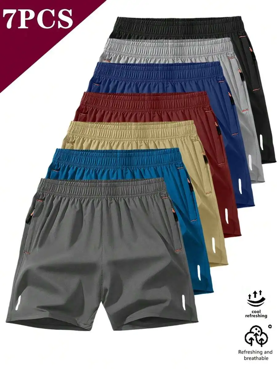 

Mens 7-Piece Athletic And Casual Shorts Set Moisture Wicking Lightweight For Running Fitness Outdoor