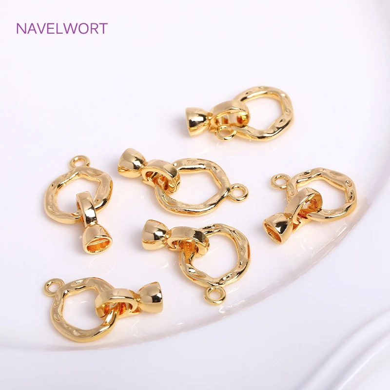 Trendy 18K Gold Überzogene Runde Perle Verschluss Stecker Für Armband Halskette Machen Liefert DIY Schmuck Zubehör Großhandel