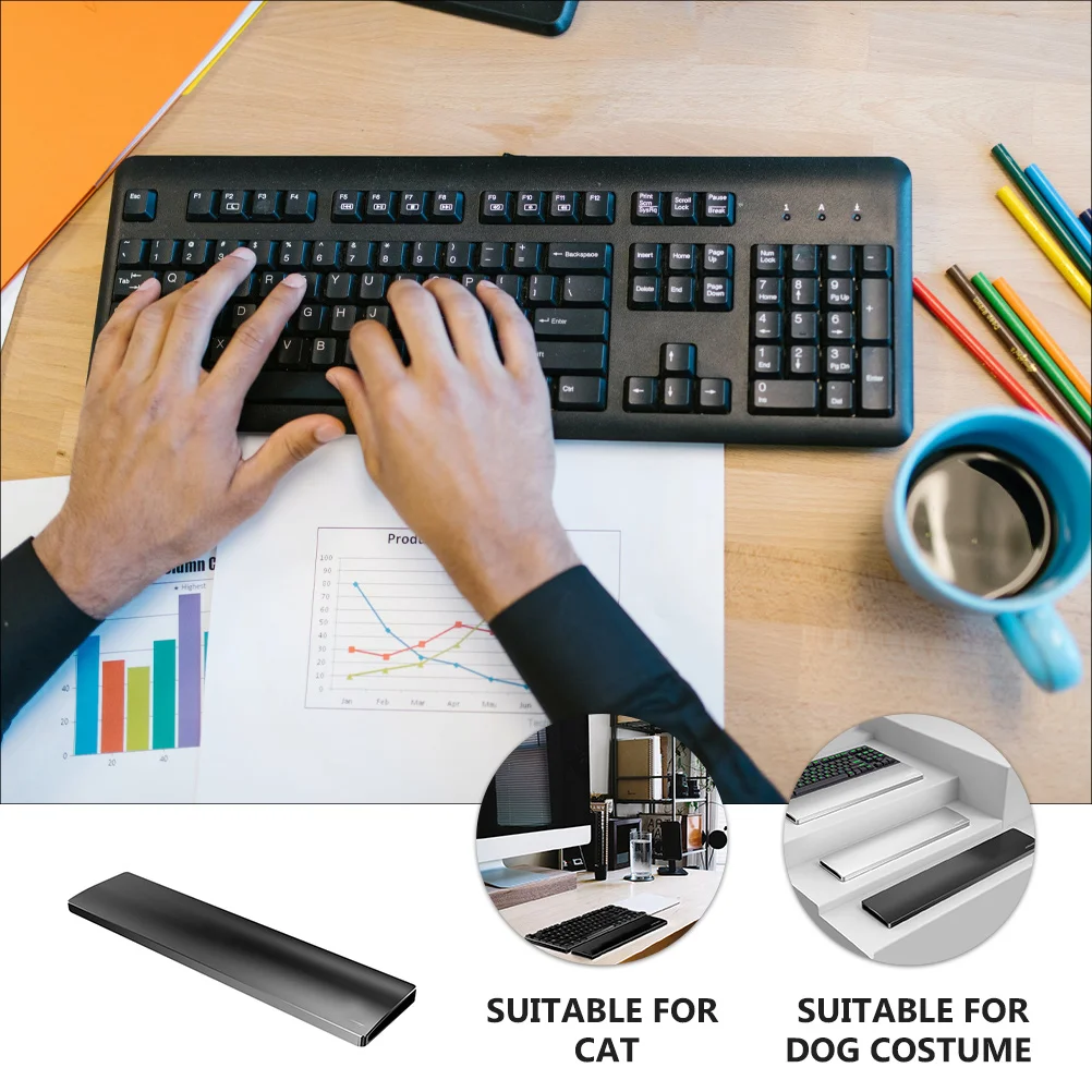 

Ergonomic Mechanical Keyboard Hand Rest Wrist Pad for Office Aluminum Alloy Metal Cushion Non-Slip Silicone Base Heavy Duty 20kg