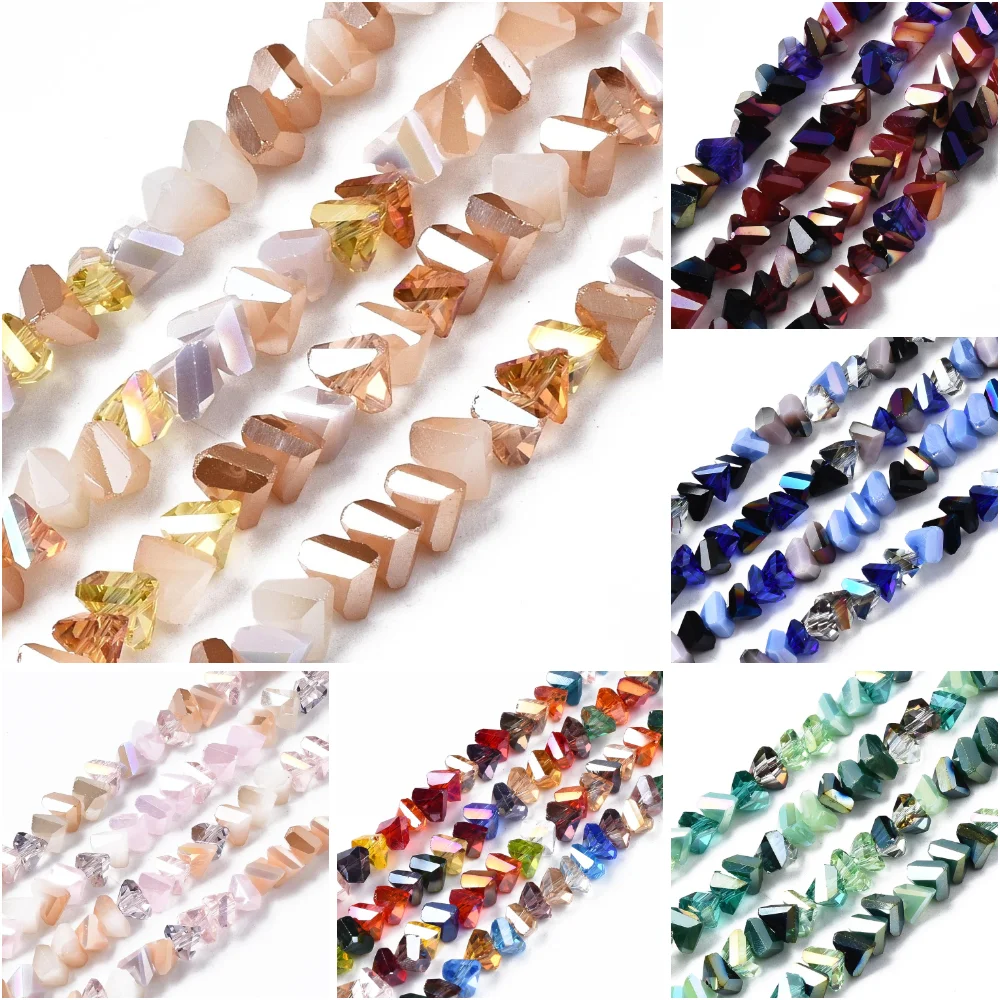 

Pandahall DIY Electroplate Glass Beads Faceted Triangle Loose Beads For Jewelry Accessories Making Handmade Bracelets 20 Strands