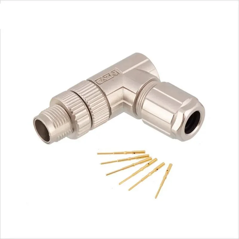 M12 X-coded Data Type Straight Assembly Plug 8-pins Male Female Metal Connector PG9