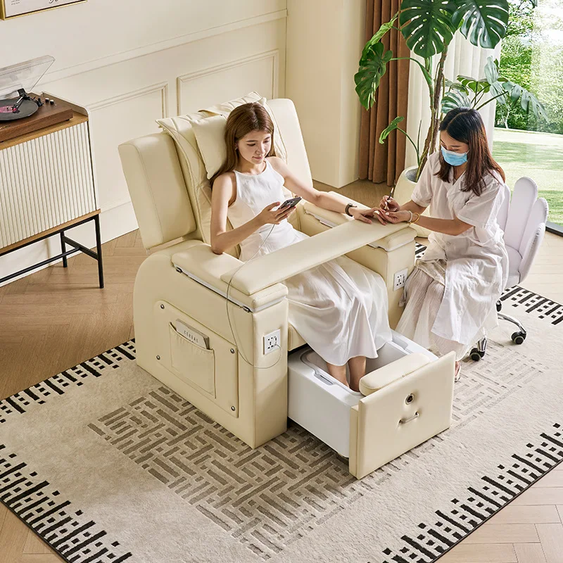 Electric nail art sofa, eyelash nail salon, lying massage foot bath, foot chair, eyelash manicure, foot sofa free of water pipe