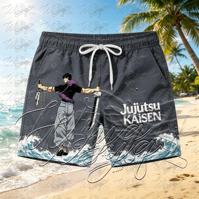 shorts-de-basquete-unissex-de-secagem-rapida-com-estampa-de-fundo-ondulado-anime-jujutsu-kaisen-toji-fushiguro-para-verao-shorts-de-praia-manga-para-homens-e-mulheres