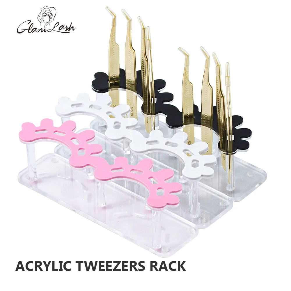 Glamlash pinça de cílios expositor organizador caso pinças de cílios suporte sheelf titular pinça caixa de armazenamento