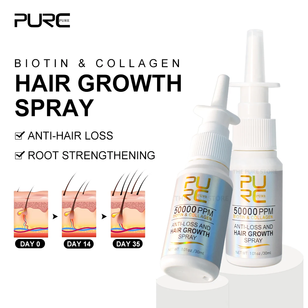 PURC Biotin Hair Treatment Spray Improves Scalp Environment Strengthening Hair Roots Collagen Essential Oil Hair Serum Products