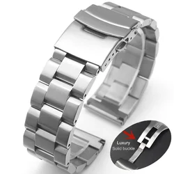 Bracelet en acier inoxydable pour Samsung Watch 3, bracelet en métal solide, bracelet pour Huawei Watch, bracelet de luxe, 18mm, 20mm, 22mm, 24mm