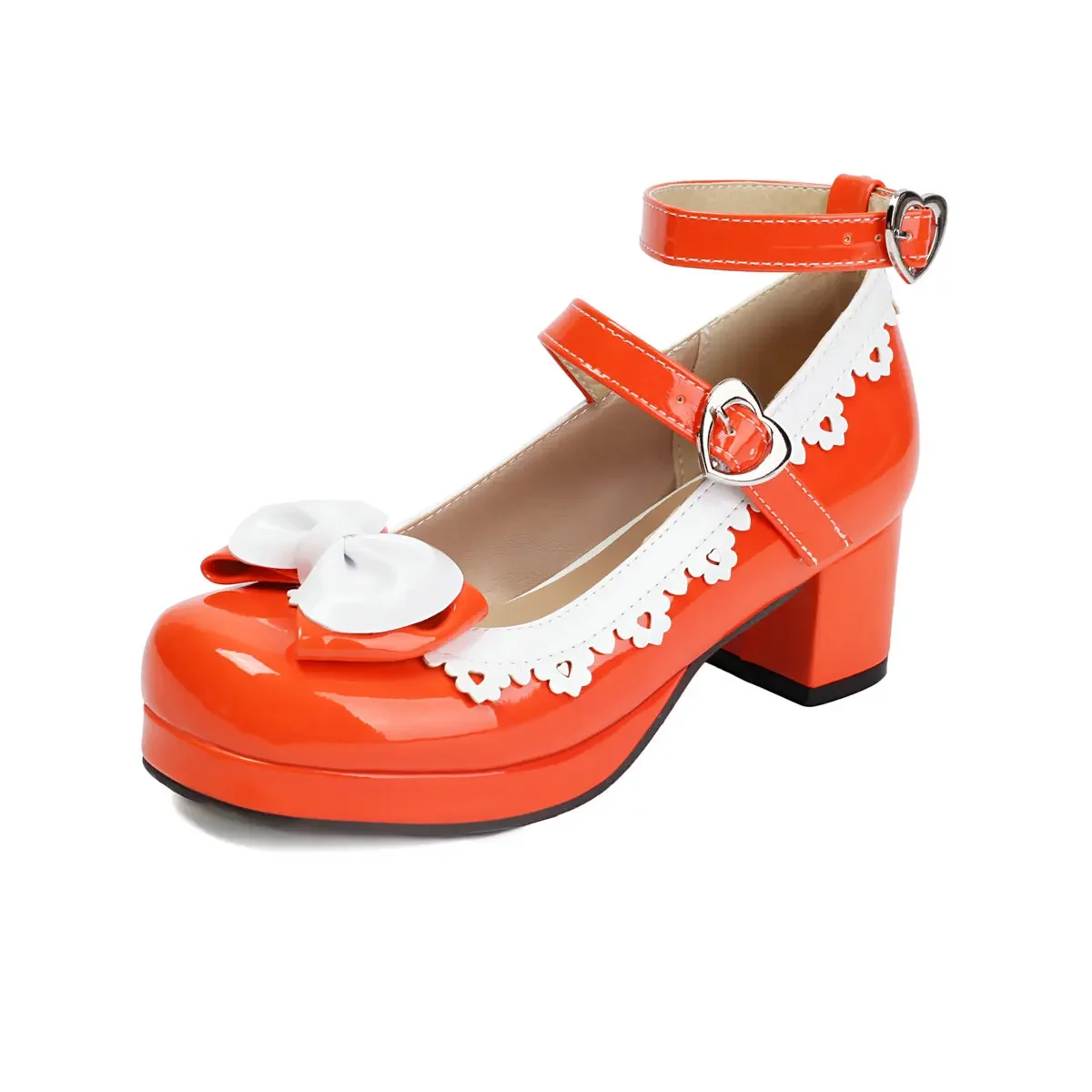 

Туфли Мэри Джейн больших размеров, женские туфли на широком каблуке на массивном каблуке, винтажные туфли Лолиты с бантом, блестящая лакированная кожа, обувь для косплея