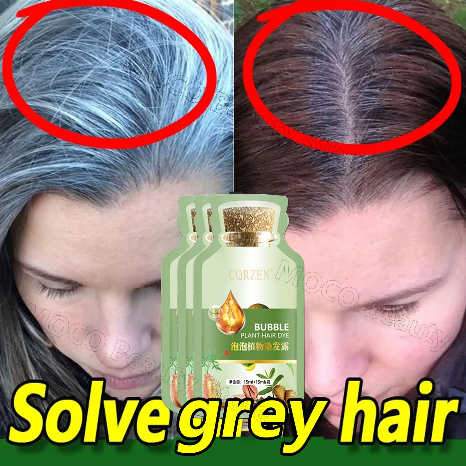 Pure Natural Herbal Hair Dye Shampoo 5 Minutes Change Hair Color Non-irritating Repair Gray White Fashion Hair Care Women Men20g