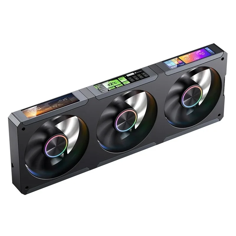 Jonsbo ZC-360 120mm 3 em 1 caso ventilador de refrigeração 3*3.38-Polegada tela contínua argb conectado bloco de construção ventilador duplo rolamento de esferas