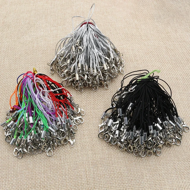100 sztuk smycz Lariat pasek sznury zapięcie karabińczykowe liny breloki haki zestaw mobilny Charms brelok akcesoria do toreb breloczek