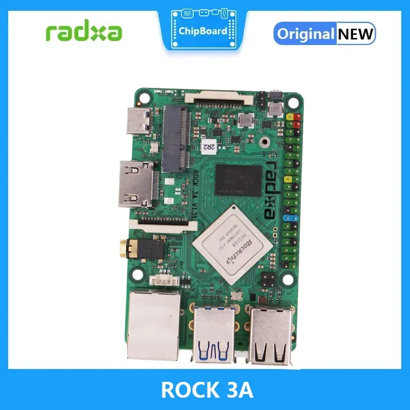 Radxa ROCK 3A 쿼드 코어 64 비트 암, 록칩 RK3568 SoC 4K 개발 보드