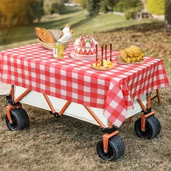 Camping Mat Outdoor Foldable Picnic Mat Waterproof Moisture-proof Classic Plaid Hike Mat with Nails Disposable Camping Table Mat