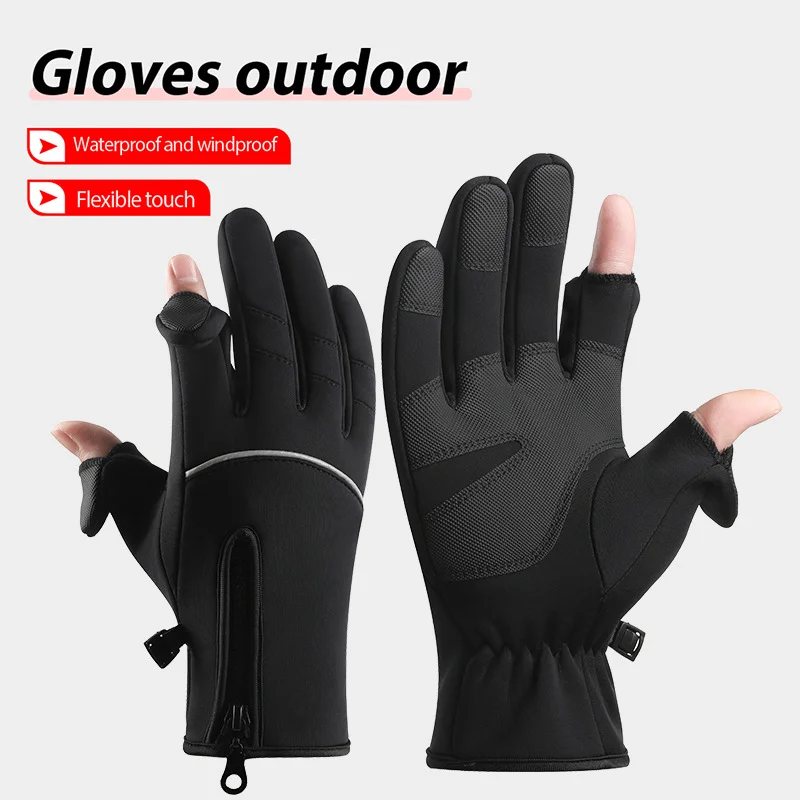 

Winter Shock Absorbing Full Finger Road Cycling Motorcycle Glove Touchscreen Gym Men Fitness Fleece for Warmth Anti-Slip Women