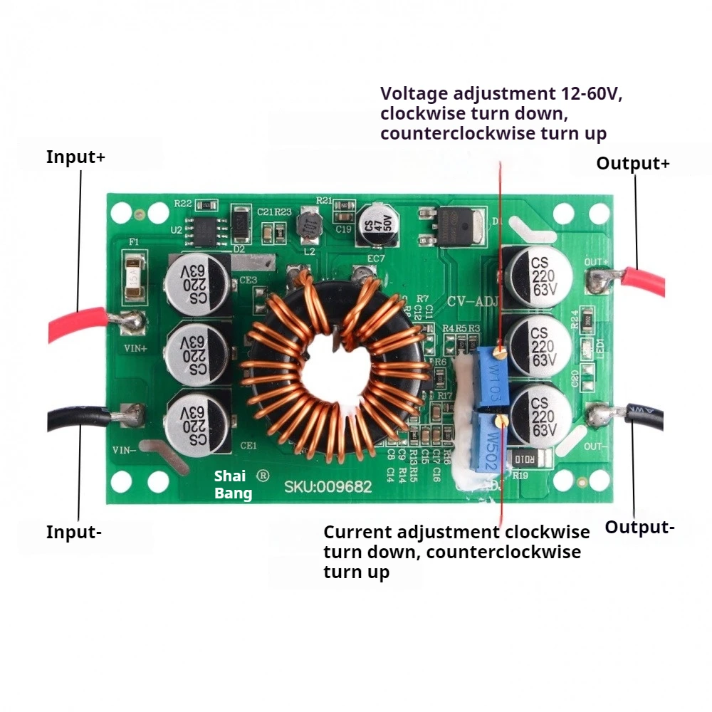 

600W Aluminum Substrate Step-up Constant Voltage/Constant Current Adjustable Power Supply Module LED Step-up Drive Power Board