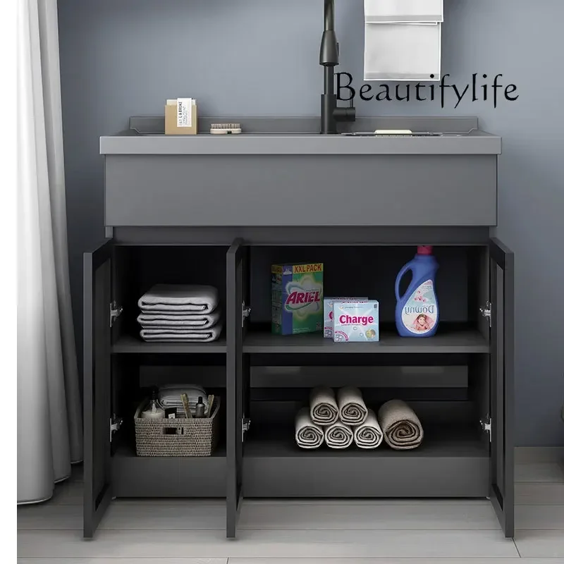 

N Балконная стиральная машина Встроенный шкаф для ванной комнаты Раковина для стирки из искусственного камня с натиральной доской