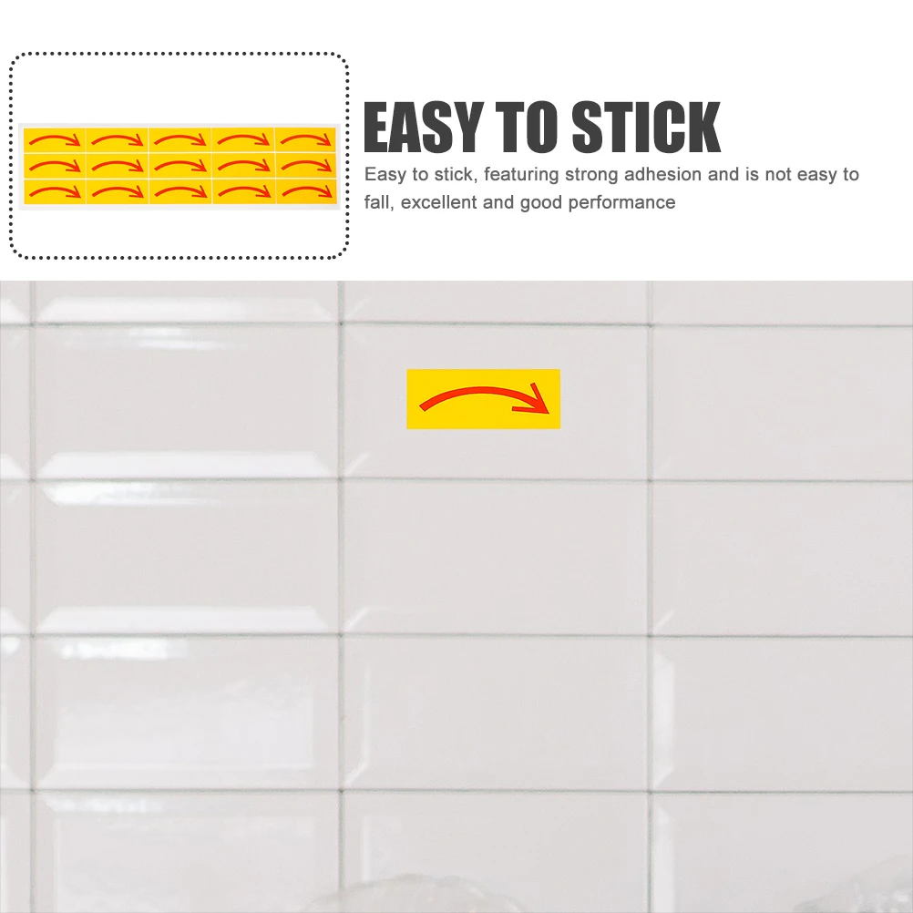 20pcs Arrow Warning Stickers Removable Directional Floor Wall Decal Safe Instructions Adhesive Pvc Strong Adhesion Easy