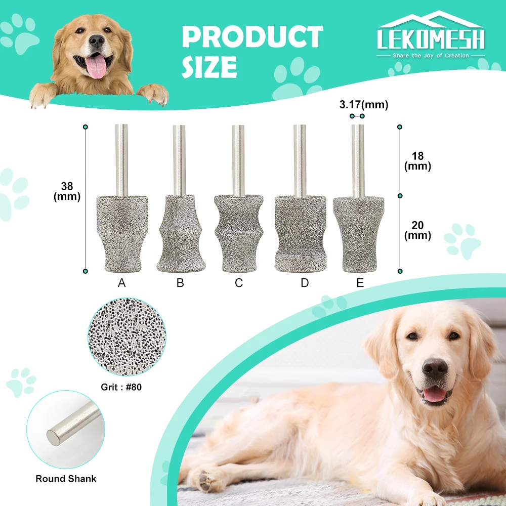 Diamond Nail Grinder Dog Nail Grinder Attachment Pets Nail Care Nail Home Grinder Wheel Work Sanding Drums For Animals Nail Care