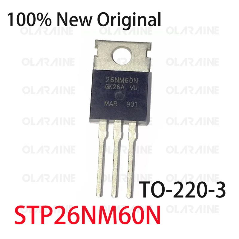 

1/5/10Pcs STP26NM60N TO-220-3 transistor MOSFET N-Channel 1 Channel Vds-600 V Id-20 A Pd-140 W