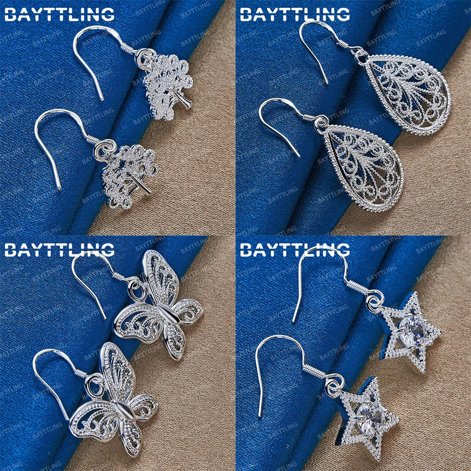 

Charm 925 Sterling Silver Exquisite Star Butterfly Dangle Earrings Women Accessories Party Jewelry Gift Wedding