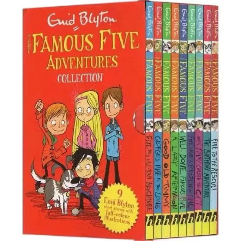 9 Books/Set Enid Blyton The Famous Five Adventures Collection Children English Picture Book Detective Stories