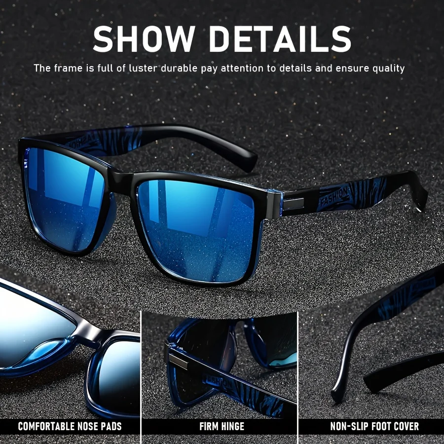 أزياء خمر مربع الاستقطاب النظارات الشمسية الرجال النساء القيادة الصيد الفاخرة العلامة التجارية مصمم نظارات شمسية سائق نظارات UV400