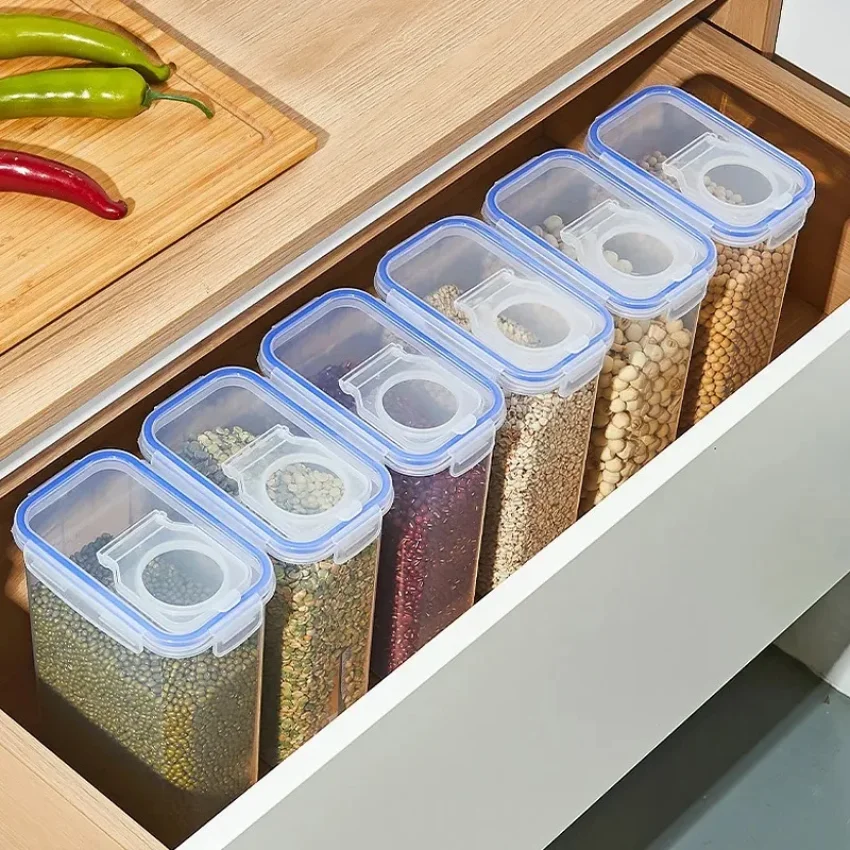 

Kitchen Airtight Storage Jar Insect & Moisture Proof Container for Grains Flour Sugar Rice Other Dry Goods Food Storage Canister