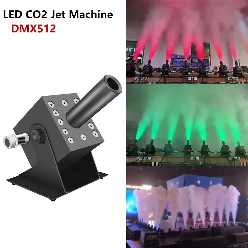 Co2 Jet Machine CO2 Cannon Power Control Cyro Blaster DMX512 LED Angle Adjuatble No Ice Seum Fog Machine DJ Stage Effect Spray