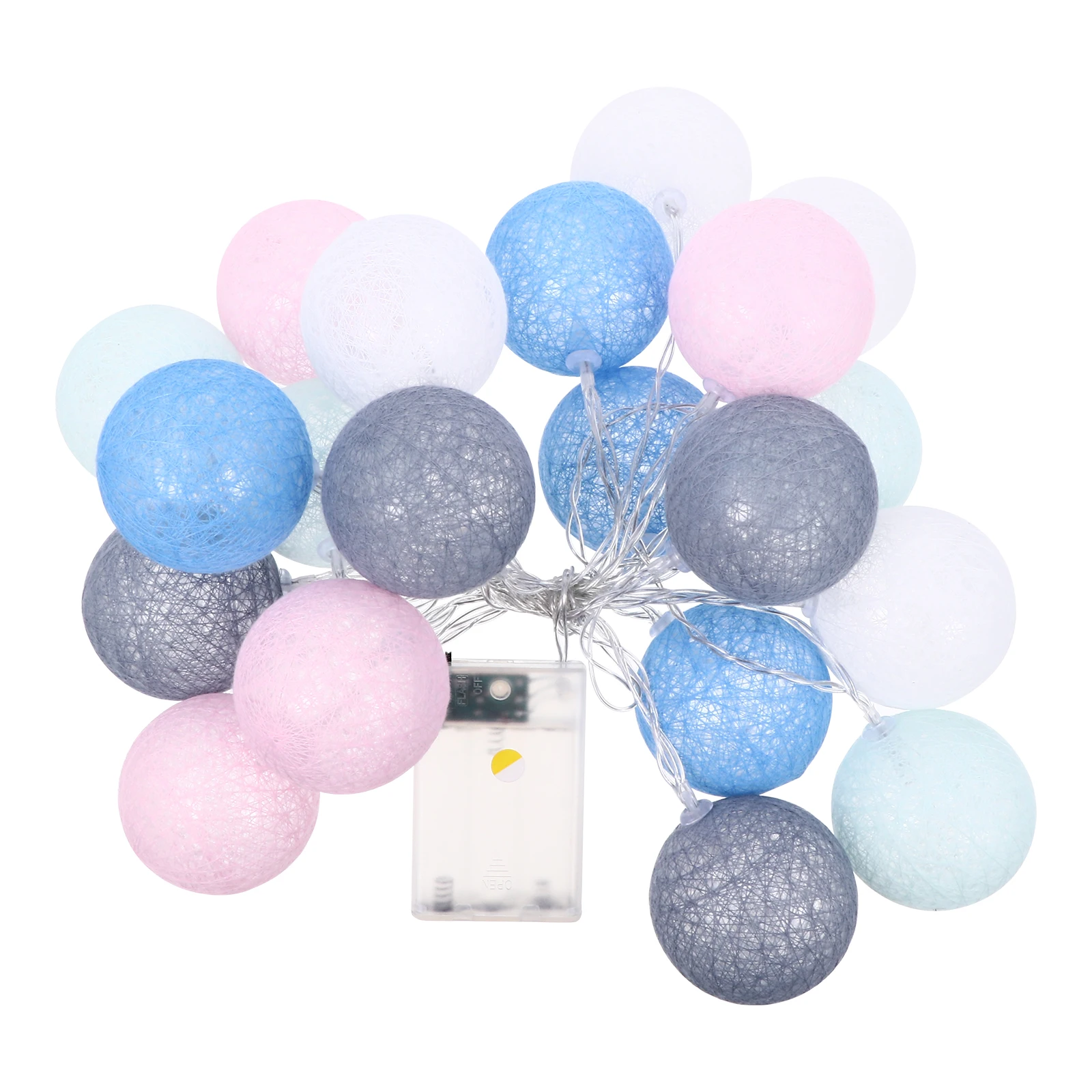 

1Set 20 Leds Colorful String Lights Exquisite Ball Appearance Easy Install Home Festival Decoration Long Lasting Use