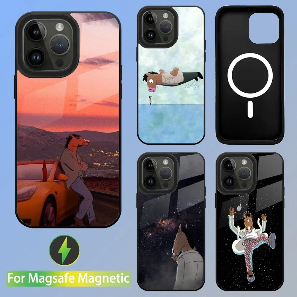 Funny B-Bojack H-Horseman Phone Case For iPhone 15,14,13,12,11,Plus,Pro,Max Mini Magsafe Magnetic Wireless Charging