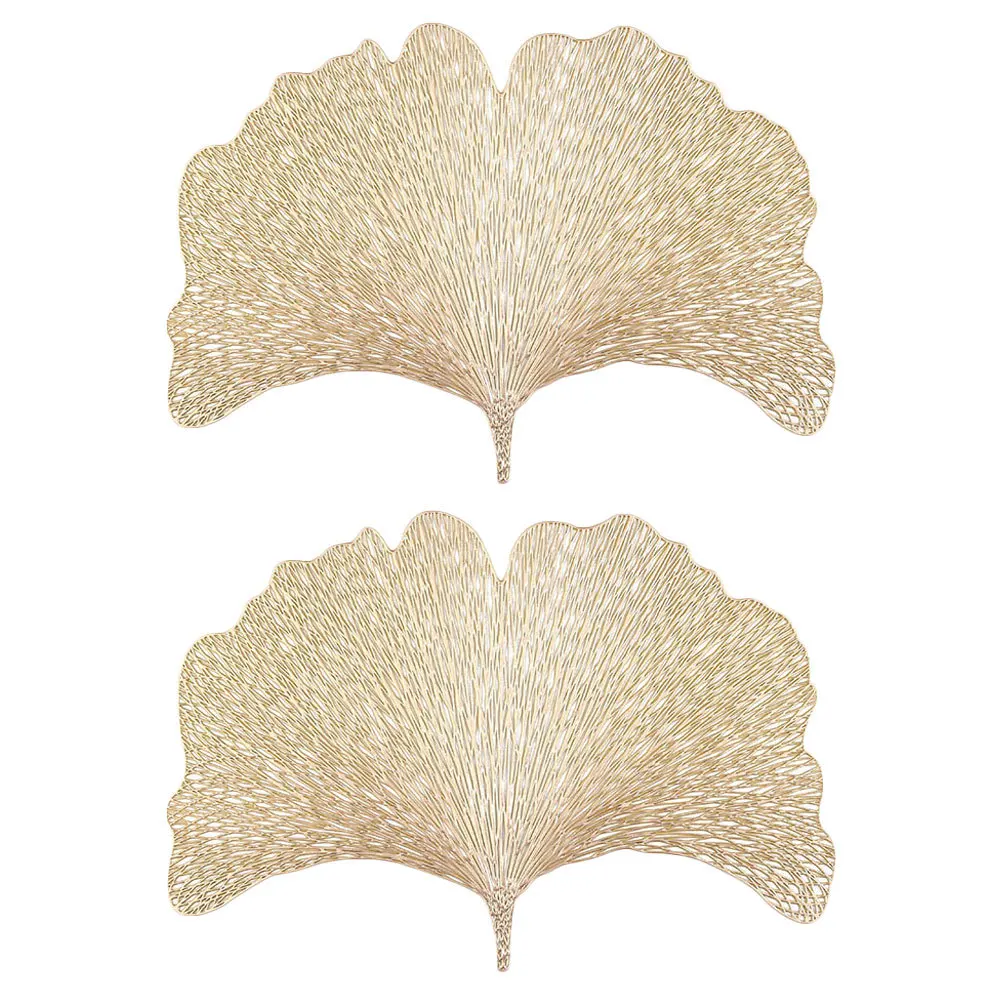 2 шт. коврик для стола с листьями гинкго в европейском стиле, бытовая подставка, термостойкая подставка для чашки для украшения стола, дома, отеля, свадьбы