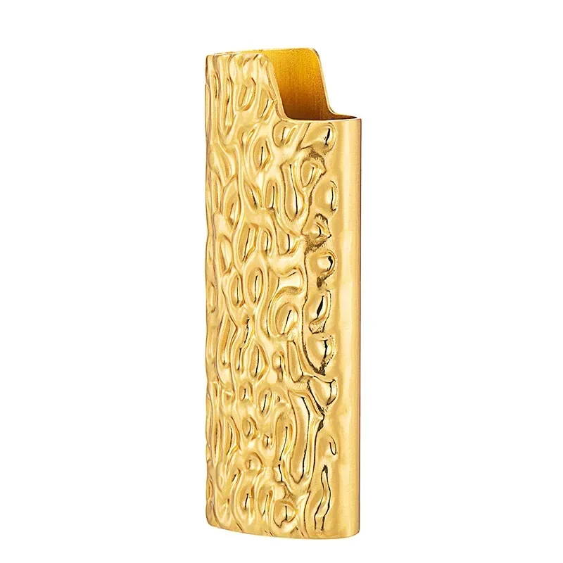 Three Dimensional Relief Gas Lighter Shell Texture Pattern Large Metal Lighter Box Bic Bic Shell Portable and Lightweight