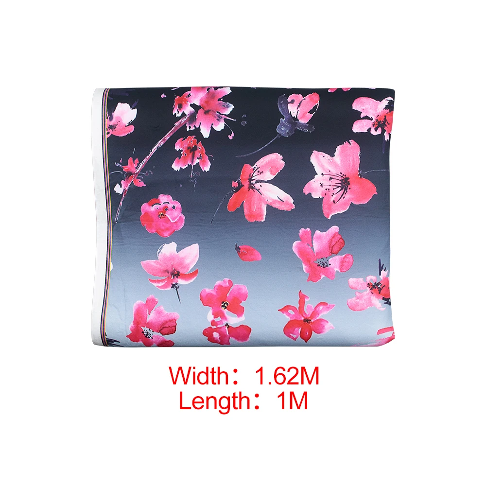 JDM Gradient Black Gray Fabric High-Quality Panels Seat Japanese Sakura Pattern1X1.62 Meters Best-Selling High-Quality Car Parts