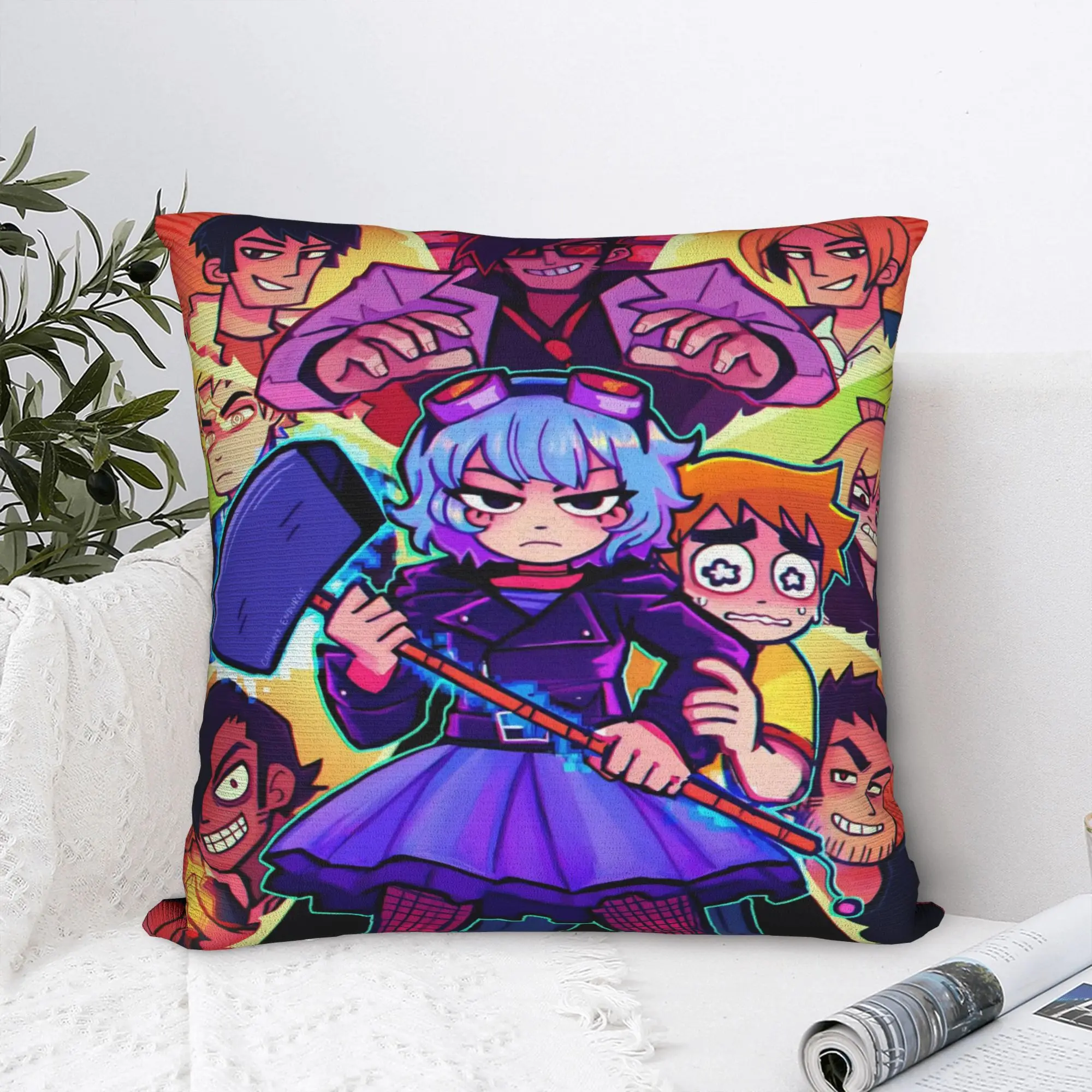 Scott Pilgrim vs. the World Pillowcase Merchandise Printing Cushion Cover  Pillow Covers Home Decoration Zippered Multi Size